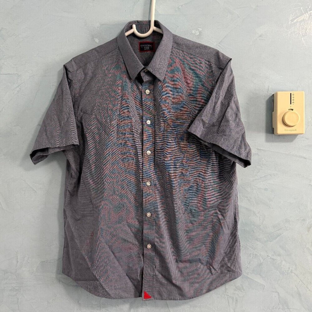 Untuckit Petrus Wrinkle Free‎ Blue Short Sleeve Sz M